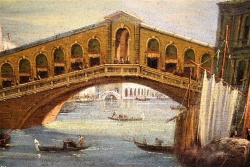 Antiquités - Venise, Grand Canal et Pont du Rialto - Giovanni Grubas (1830 -1919)
